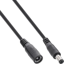 InLine Verlängerungskabel, DC Stecker 5,5x2,1mm, schwarz, 1m