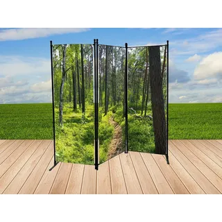 Jürgen Westerholt GmbH Sichtschutz Balkon Trennwand Raumteiler Paravent mit Fotodruck Wald