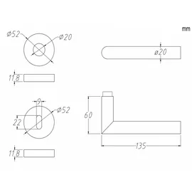 Meintürgriff LED-Türgriff Orbit Türdrücker Edelstahl Matt Türgriff Drückergarnitur, WC