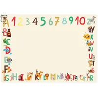 Friendly Fox Schreibtischunterlage ABC Kinder, 1x DIN A2 Schreibtischunterlage Papier, 25 Blatt Block zum Malen, Schreibtisch Unterlage zum Schreiben