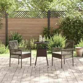 vidaXL Garten Essgruppe 3-tlg. Braun
