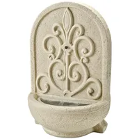 MARELIDA Brunnen rund Wandbrunnen Standbrunnen beige Zierbrunnen 54cm