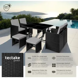 Tectake Bilbao Set 9-tlg. schwarz/grau
