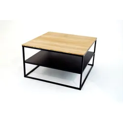 Concept Padua I Couchtisch Eisen/Eiche Massiv - Schwarz