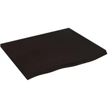 vidaXL Waschtischplatte Dunkelbraun 60x50x2 cm Massivholz Behandelt