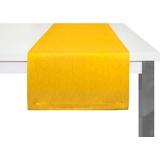 Wirth Tischläufer »Westport«, (1 St.), Made in Germany, Jacquard Dekostoff, Blatt-Design, Pflegeleicht, gelb