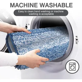 enyhom Mikrofaser Badteppich Set Blau rutschfeste Saugfähig