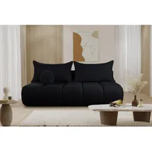 Fun Möbel Schlafsofa Designersofa Sofa 3-Sitzer ANZIA in Stoff Ascot Bukla, schwarz