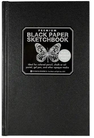 Leykam Skizzenbuch A5 schwarz perforiert 96 Blatt 110 g/m2 - schwarz
