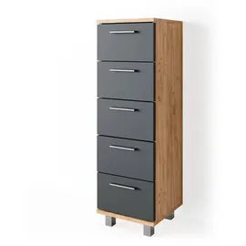 Vicco Ilias Badschrank 30 x 95 cm Anthrazit/Eiche MDF/Spanplatte/Massivholz