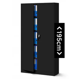 Jan Nowak C001H Aktenschrank 195 x 90 x 40 cm schwarz