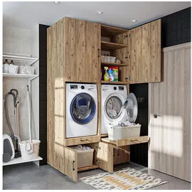 roomart S3 Waschmaschinenschrank 134 cm Braun