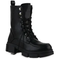 VAN HILL Damen Schnürstiefeletten in Schwarz