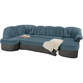 DOMO collection Wohnlandschaft DOMO COLLECTION "ELVA 293x180x84 cm, elegante Rückensteppung, U-Form", grau (dunkelgrau, petrol), B:293cm H:84cm T:180cm, (geprägte) Luxus-Microfaser (100% Polyester);Kunstleder SOFTLUX / Struktur (100% Polyester);Microfaser PRIMABELLE