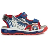 GEOX J Android Boy Sandal, Blue/RED, 34
