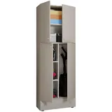 VCM Mehrzweckschrank Lona 70 x 200 x 39 cm Grau/Weiß