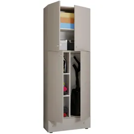 VCM Mehrzweckschrank Lona 70 x 200 x 39 cm Grau/Weiß