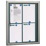 ARREGUI PAN72 Schaukasten aus Aluminium für 4 DIN A4 Blätter | Rostfreier Schaukasten Magnetischer Infokasten mit Schlüssel Infoboard Infotafel 8 Magnete inkl. 69 x 55 x 4,7 cm silber