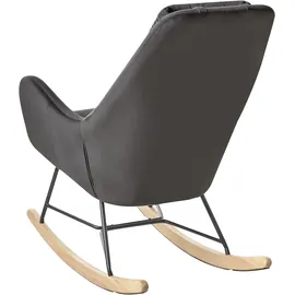 Beliani Schaukelsessel Samtstoff Dunkelgrau