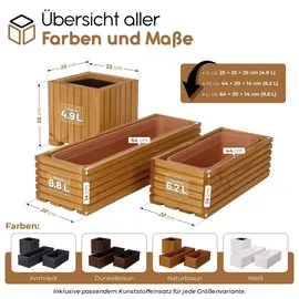 BooGardi Blumenkasten 64 x 20 x 14 cm Dunkelbraun