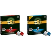 Jacobs Kaffeekapseln Lungo Classico, Intensität 6 von 12, 10 x 20 Getränke & Kaffeekapseln Lungo Decaffeinato- Intensität 6- 200 Nespresso kompatible Kapseln, 10er Pack, 10 x 20 Getränke