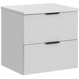 Lomadox Waschbeckenschrank ADELAIDE-56-WHITE Waschbeckenschrank 60 cm matt weiß, 2 Auszüge, 80,6/59,2/46,5cm weiß 61 cm x 59 cm x 47 cm