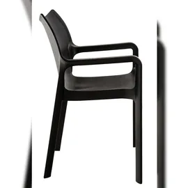 CLP Gartenstuhl Diva 4er Set stapelbar  schwarz
