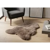 KUHFELL online & NOMAD Fellteppich Echtes großes Lammfell Schaffell Teppich in Weiß Schwarz Blau Braun, Atmungsaktiv, Temperaturausgleichend, Antibakteriell braun 100 cm