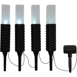 NÄVE Solarleuchte Kunststoff 26 cm 4er Set schwarz