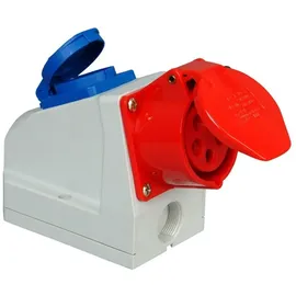 Kopp Klappdeckelsteckdose 3 St. Grau-Rot-Blau