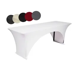 TexDeko Biertischhusse Stretch Weiß 220 x 70 cm