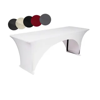 TexDeko Biertischhusse Stretch Weiß 220 x 70 cm