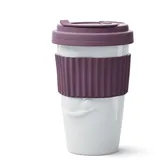 Fiftyeight PRODUCTS / Becher ToGo „Lecker“ (Porzellan, 400 ml, Weinbeere, Made in Germany)