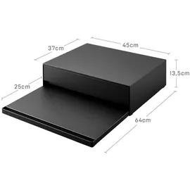 Yamazaki Küchenregal Ausziehtablett mit Schublade 45 x 13 x 37 cm Schwarz