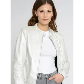 Maze Blouson "42021247", Damen, Gr. S, weiß (weiß metallic), Obermaterial: 100% Lammleder; Futter: 100% Viskose; Ärmelfutter: 100% Polyester, Jacken Blouson