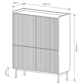 Selsey Liwelo Highboard 126,2 x 103,2 x 38 cm graubeige