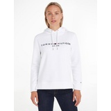 Tommy Hilfiger Kapuzensweater - Hoodie mit Label-Stitching, weiss XS