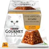 Purina Gourmet Revelations Katzenfutter nass in Gelée mit Huhn 24 x 57 g