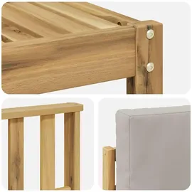 vidaXL Outdoor-Sofagarnitur 6-tlg. Weiß/Hellgrau