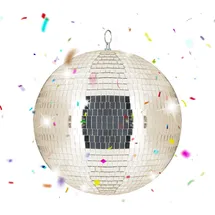 Relaxdays Discokugel, Ø 30 cm, Beige