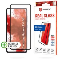 Displex Full Cover Displayschutz für Samsung Galaxy A54 5G Eco-Montagerahmen, volle Displayabdeckung, Tempered Glas, kratzer-resistente Schutzfolie