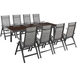 Merxx Amalfi Set 9-tlg. Tisch 240 x 100 cm grau