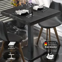 PMD | Bistro Baumkanten Tisch | Quadratisch | 80 x 80 x 77 cm | Wenge Schwarz / Schwarz