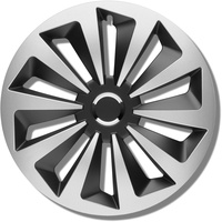 Radkappen 13 Zoll - Silberne/Schwarze Radzierblenden 4er-Set von 13-16 Zoll - The Rock Radblenden für die meisten Automarken und Stahlfelgen - Zierkappen oder Felgenabdeckung für Autofelgen