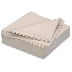 Ava 25 Servietten stoffähnlich 40x40cm Airlaid saugstark Einweg Tischservietten zum Falten Einfarbige Papierservietten für Hochzeit Geburtstag Party Beige