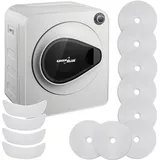 GreenBlue elektrischer Wäschetrockner 3kg Beladung, GB405+4Stück GreenBlue GB483 Wäschetrockner-Filterset, 1x Eingang, 2x Ausgang / Weiß