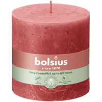 Bolsius Rustik Stumpenkerze 10 x 10 cm rosa blüte