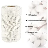 Diealles Shine Diealles Shine Makramee Garn 5mm Beige - 100m Baumwollschnur Häkelwolle, 100,00 m (Baumwollgarn für Makramee, Hochwertiges Makramee-Garn, 5 mm, 100 m, beige), Natürliche Baumwolle, flexibel & leicht zu verarbeiten beige|weiß