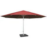 Mendler Sonnenschirm Meran II, Gastronomie Marktschirm, Ø 5m Polyester/Alu Mast weiß 28kg ~ rot mit Ständer