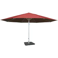 Mendler Sonnenschirm Meran II, Gastronomie Marktschirm, Ø 5m Polyester/Alu Mast weiß 28kg ~ rot mit Ständer